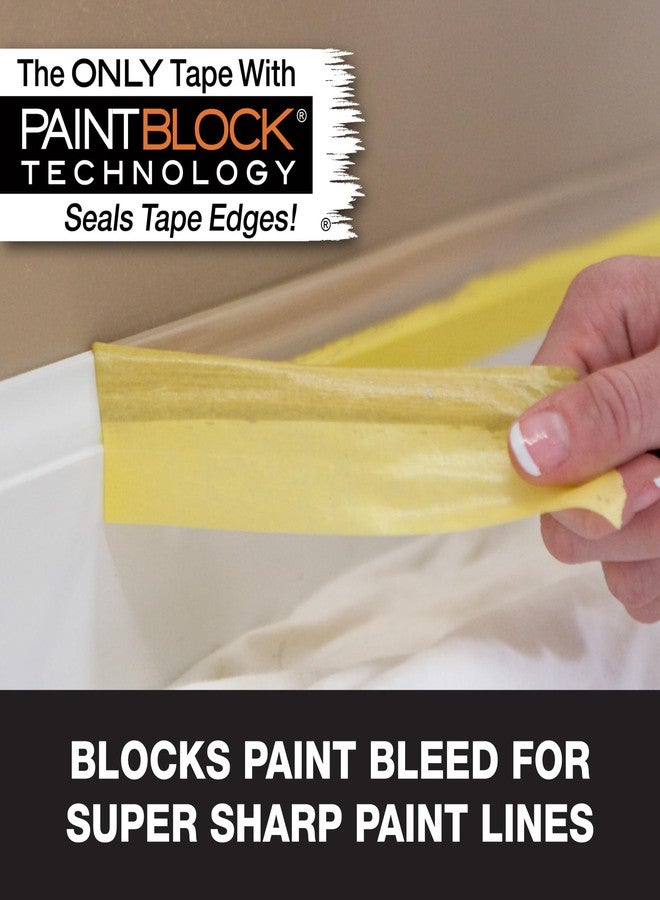 FrogTape Delicate Surface Painters Tape with PAINTBLOCK, 2 Inch Wide (1.88 In. x 60 Yds), Low Adhesion, Ideal for Freshly Painted Walls, Trim & Surfaces, Yellow, 1 Roll (280222) - Image 3