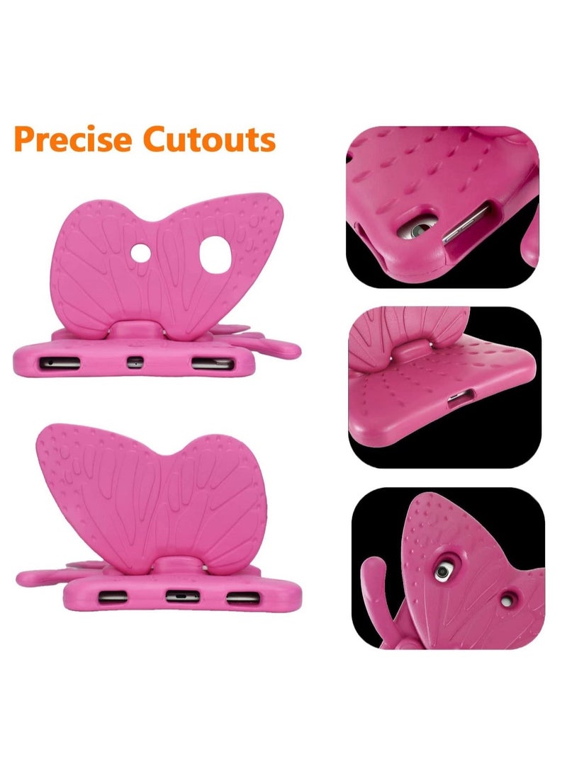 IAF iPad 9th 8th 7th Generation Case Kids Girls, Cute Butterfly Shockproof EVA Foam Super Protection Stand Cover for iPad 2021 2020 2019 10.2" and iPad Air 3 Pro 10.5" - Rose - Image 5
