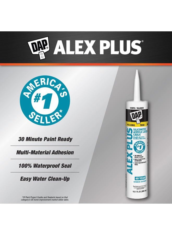 Dap INC 18152 10.1oz White Alex Plus Acrylic Latex Caulk with Silicone - Image 2