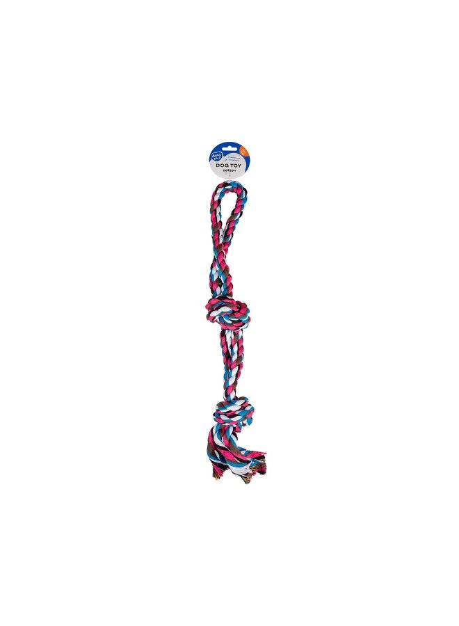 Duvo Knotted Cotton 2 Knots Double Loop Dog Tug Toy - 50 cm