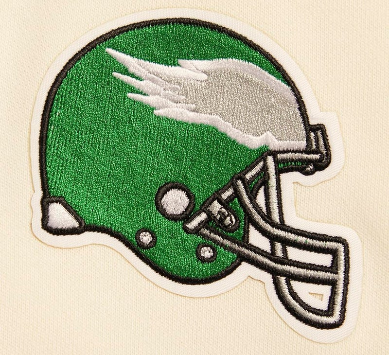 Pro Standard Womens NFL Philadelphia Eagles Retro Classics Cropped Pullover Hoodie Eggshell/Kelly Green XS - Image 5