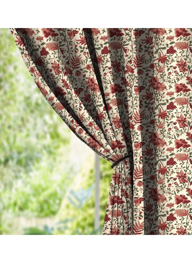 Casableu Kashmiri 2 Piece Polyester Eyelets (Steel) Blackout Curtains with Tie Back, Bedroom Living Room (Fuchsia, 9feet) - Image 1