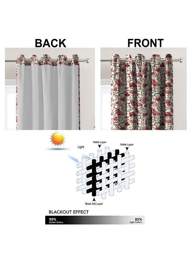 Casableu Kashmiri 2 Piece Polyester Eyelets (Steel) Blackout Curtains with Tie Back, Bedroom Living Room (Fuchsia, 9feet) - Image 4