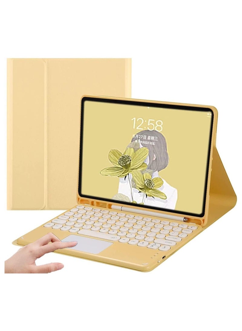 Arabic and English Keyboard for iPad 11th Generation Case 11 Inch 2025 -Touchpad Detachable Keyboard -Slim Leather Folio Smart Cover