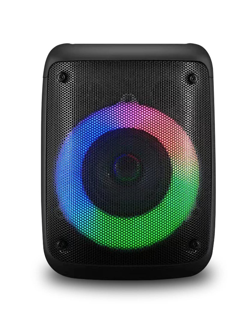 iDigit Bluetooth Speaker – Portable Wireless Mini Speaker with RGB Lights, Karaoke Mic Input, USB/TF/AUX Playback, Bluetooth 5.0, and Top Control Panel – Black  - Image 1