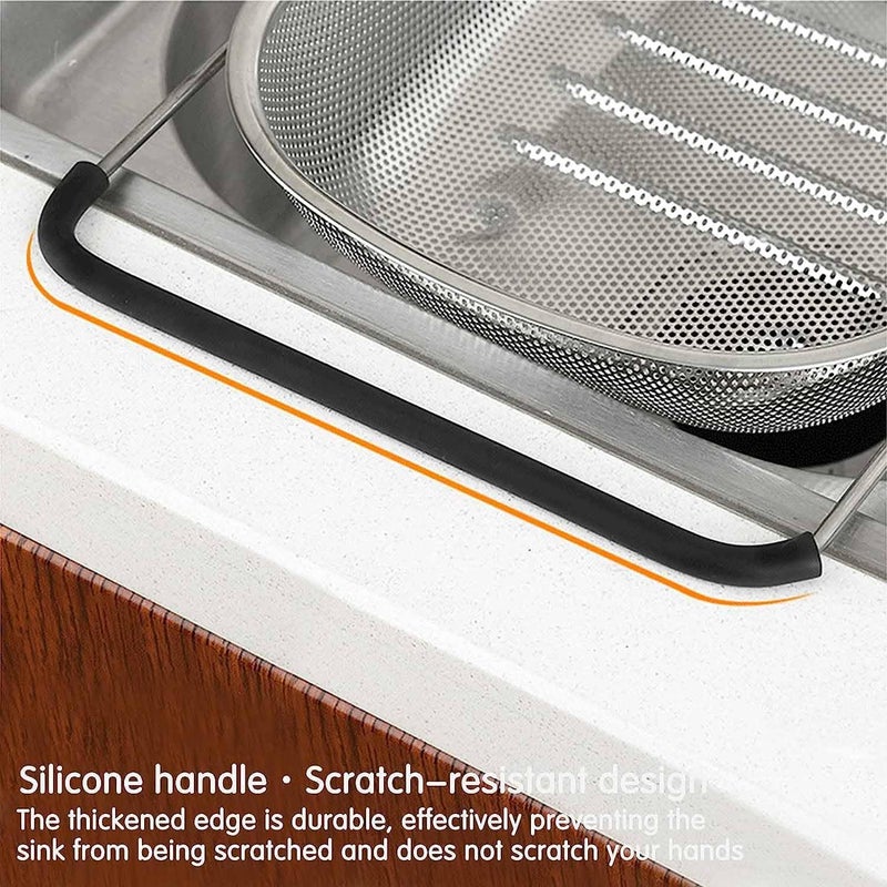 TGOPIT Food Strainer Colander Fruit Basket Pasta Strainer Vegetable Strainer Kitchen Sieve Washing Bowl Oval Strainer Basket with Rubber Grip Handle Colander - Image 4