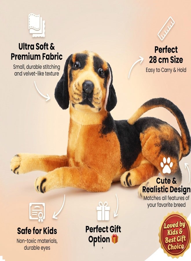 Tickles German Shepherd Dog Soft Stuffed Plush Animal Toy for Kids Boys & Girls Birthday Gifts Car & Room Decor (Size: 28 cm Color: Black & Brown) - Image 5