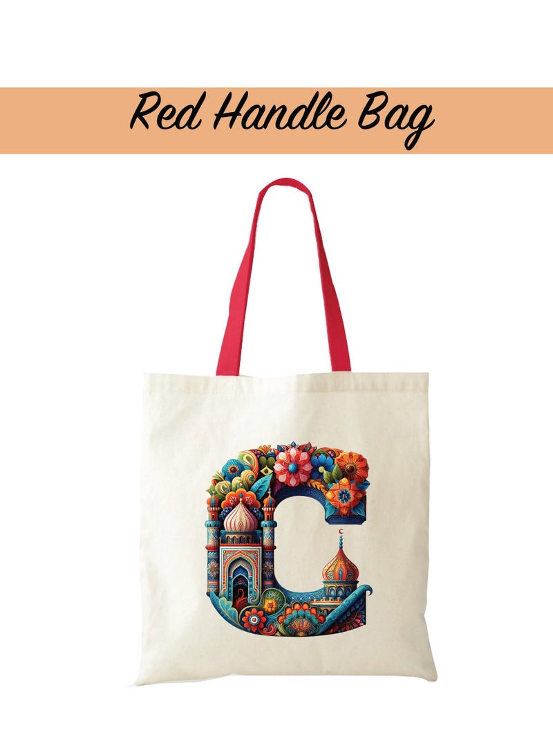PRINTSHOP4ME Pack of 3 Initial Monogram Gift Set - Black Coffee Mug, Cosmetic Bag and Cotton Tote bag Set - Gift Set for Her - Perfect for Ramadan, School, Travel and Birthday Gift - Image 3