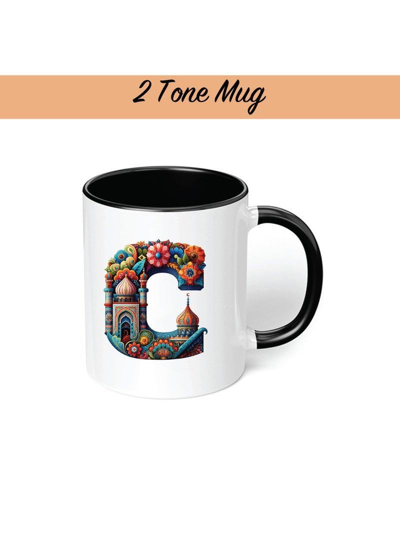 PRINTSHOP4ME Pack of 3 Initial Monogram Gift Set - Black Coffee Mug, Cosmetic Bag and Cotton Tote bag Set - Gift Set for Her - Perfect for Ramadan, School, Travel and Birthday Gift - Image 5