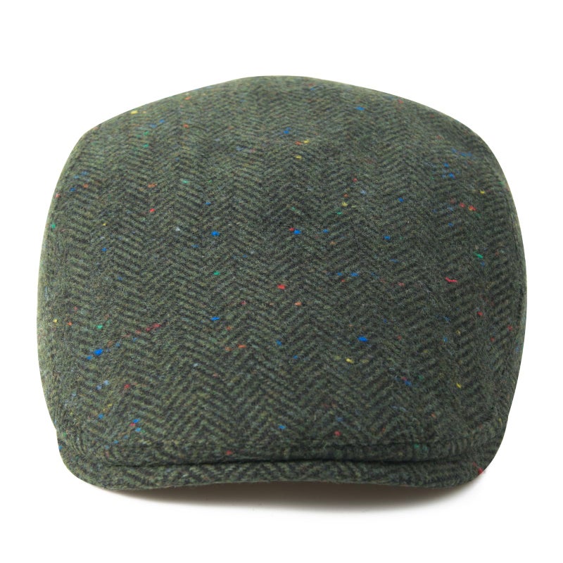 FEINION Men Wool Blend Flat Cap Tweed Newsboy Ivy Hat (Flecked Green) - Image 3