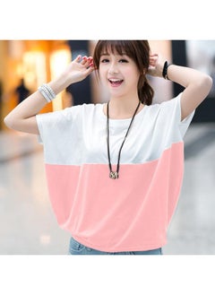 Top Summer Korean Style Large Size Women's Clothing Loose Batmobile Top Student Women's Short-sleeved T-shirt Chubby Girl Summer Trendy T-shirt