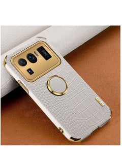 Y&D Grandcaser Case for Mi 11 Ultra Ultra-thin Soft TPU Crocodile Leather Shockproof Bumper With Ring Bracket Protective Cover Xiaomi 6.81" -White  - Image 1