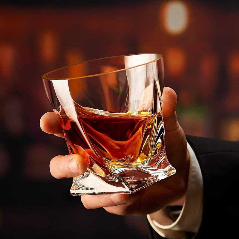 bellemax 350 ML Crystal Whiskey Glass Set of 6 Crystal Rocks Whiskey Bar Glasses Set for Drinking Scotch Bourbon Vodka Liquor Old Fashioned Cocktail Tumblers BX12 - Image 2