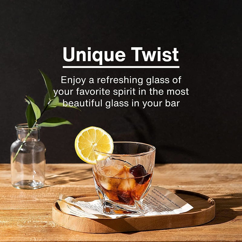 bellemax 350 ML Crystal Whiskey Glass Set of 6 Crystal Rocks Whiskey Bar Glasses Set for Drinking Scotch Bourbon Vodka Liquor Old Fashioned Cocktail Tumblers BX12 - Image 5