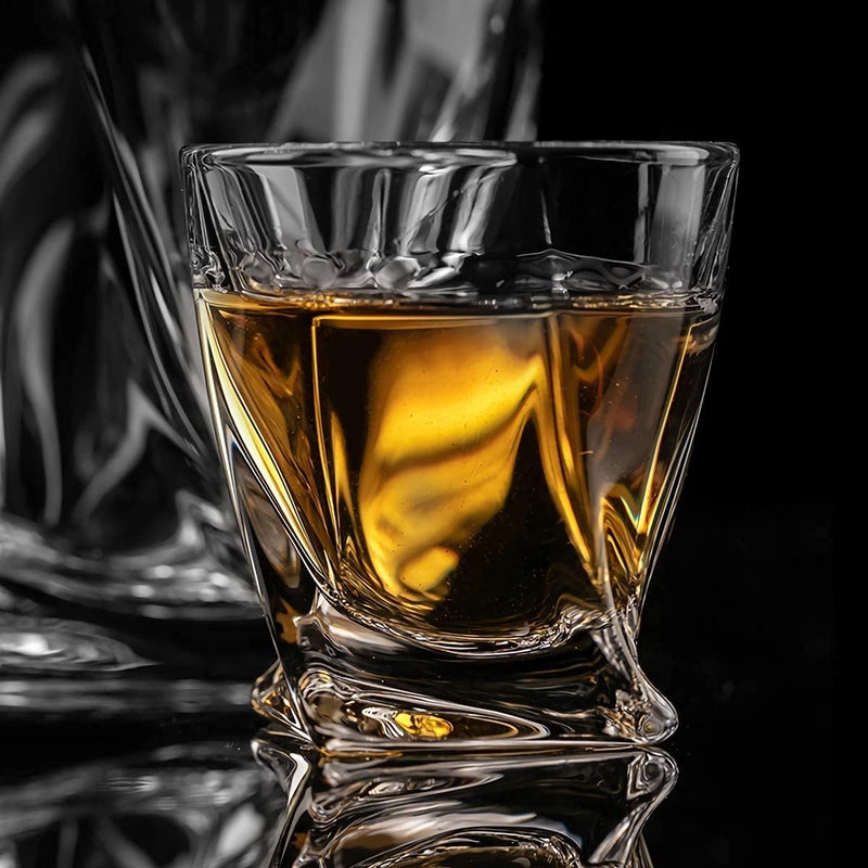 bellemax 350 ML Crystal Whiskey Glass Set of 6 Crystal Rocks Whiskey Bar Glasses Set for Drinking Scotch Bourbon Vodka Liquor Old Fashioned Cocktail Tumblers BX12 - Image 3