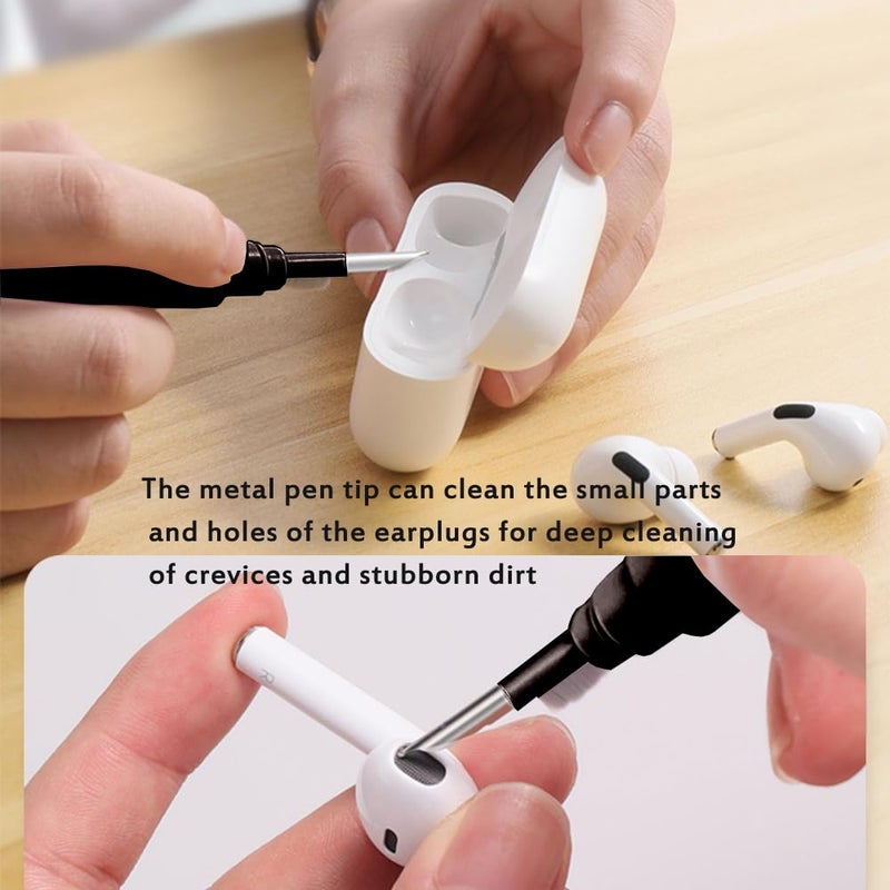 Yesimla Cleaner Kit for Earbuds, Cleaning kit for Airpods Pro 1 2 3, Multi-Function Cleaning Tool with Brush Flocking Sponge for Wireless Earphones Bluetooth Headphones Case Camera and Phone(Black) - Image 3