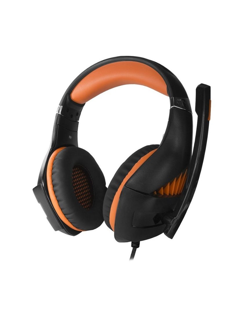 كراون مايكرو سماعات رأس سلكية للألعاب بمنفذ USB من Crown Micro CMGH-2103، قطر مكبر الصوت 50 مم، طول الكابل 3.2 متر، قابس ميكروفون دوار 3.5 جاك 4 سنون + محول، أسود | CMGH-2103 برتقالي  - Image 2