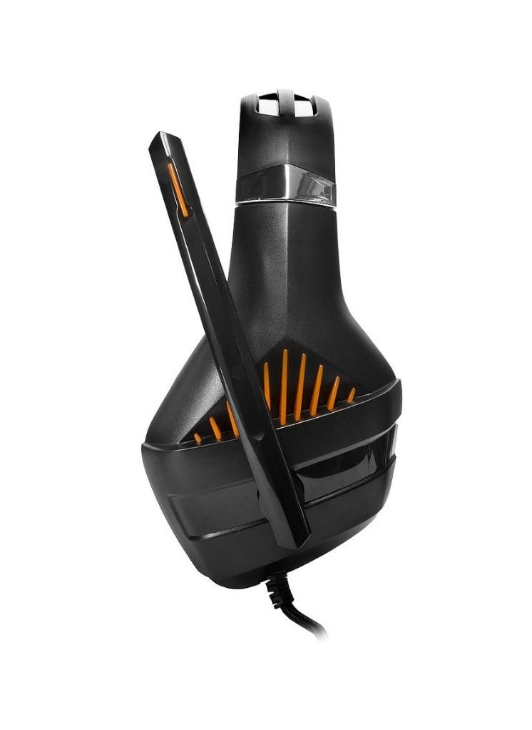 كراون مايكرو سماعات رأس سلكية للألعاب بمنفذ USB من Crown Micro CMGH-2103، قطر مكبر الصوت 50 مم، طول الكابل 3.2 متر، قابس ميكروفون دوار 3.5 جاك 4 سنون + محول، أسود | CMGH-2103 برتقالي  - Image 4