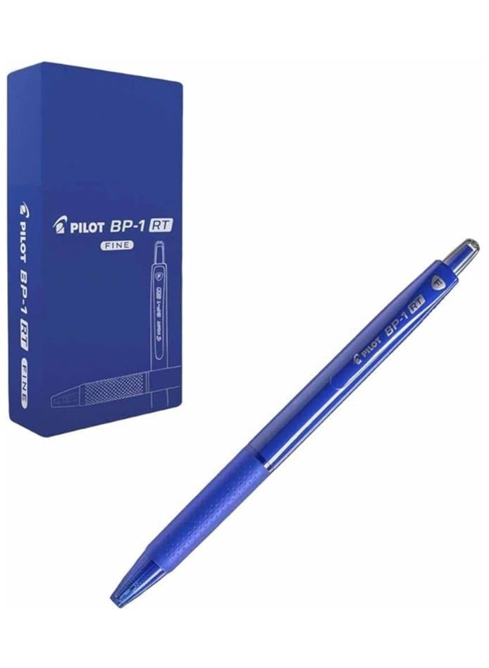 Pilot Ball Pen Fine Tip BP-1 RT Pack of 12 Blue - Image 1