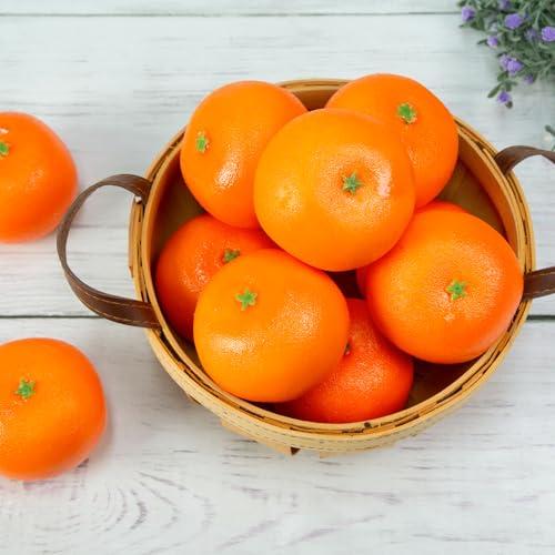HAKSEN 12 PCS Fake Oranges, Artificial Fruits for Decoration Lifelike Fake Fruit Faux Oranges for Home Kitchen Cabinet Decor Photography Prop - Image 3