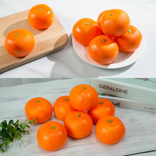 HAKSEN 12 PCS Fake Oranges, Artificial Fruits for Decoration Lifelike Fake Fruit Faux Oranges for Home Kitchen Cabinet Decor Photography Prop - Image 5