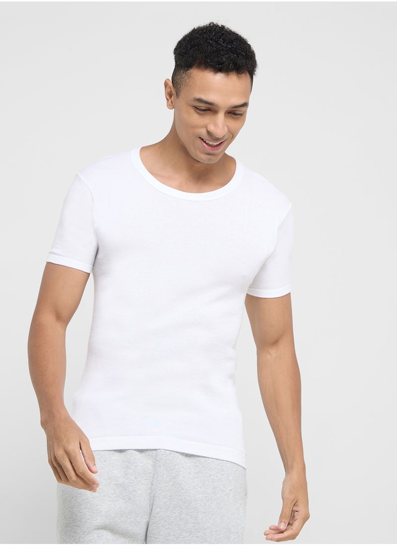 Seventy Five Basics Pack of 3 Ribbed T-Shirt  - Image 2