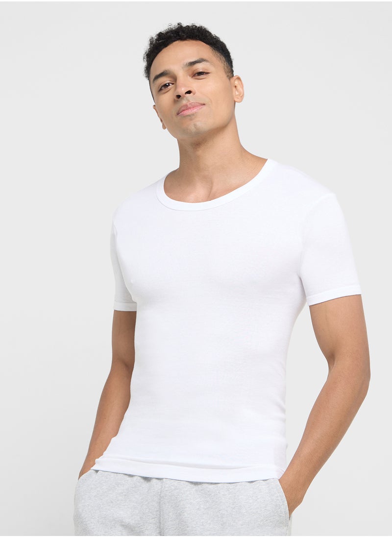 Seventy Five Basics Pack of 3 Ribbed T-Shirt  - Image 4
