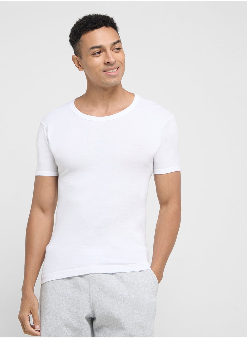 Seventy Five Basics Pack of 3 Ribbed T-Shirt  - Image 3