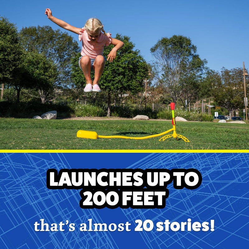 Stomp Rocket The Original Ultra Rocket Refill Pack - 2 Foam-Tipped Rockets, Red/Yellow - Image 3