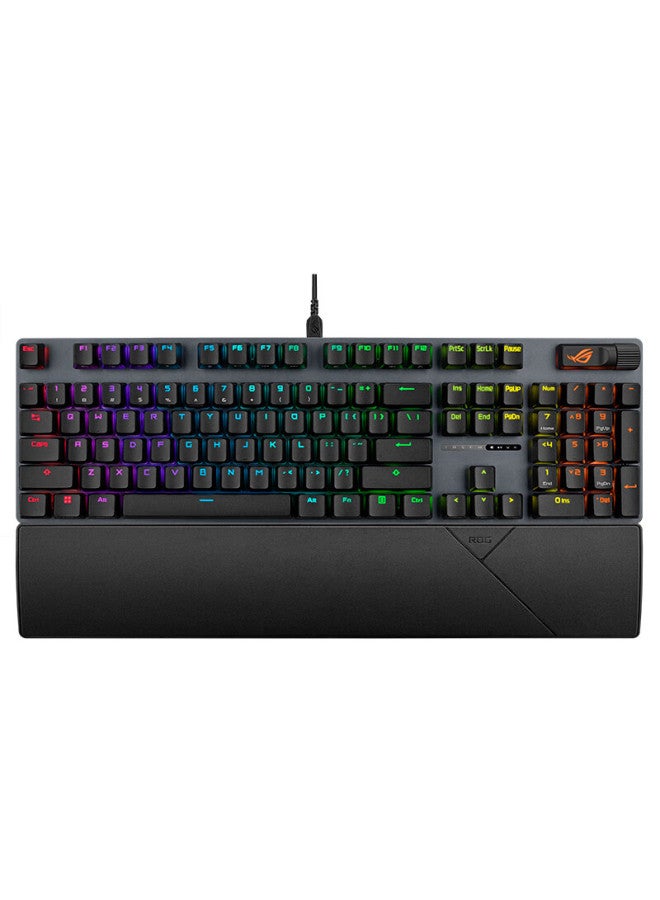 Rog Warrior 2x Mechanical Gaming Keyboard, Wired Gaming Keyboard, Nx Ice Storm Gray Switch V2 Rgb Backlit Keyboard, 104 Keys, Full Hot-swappable, Black - Image 1