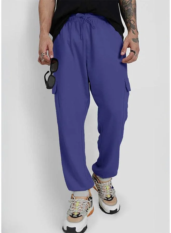 فيردو Veirdo Pure Cotton Mid Rise 5 Pocket Skipperblue Joggers For Men