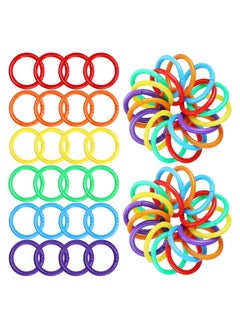 SYOSI 144 Pieces Plastic Loose Leaf Rings Multi Color Binder Book Flexible for Cards Document Stack and Swatches Organization School Home Office Use 6 Colors  - Image 1