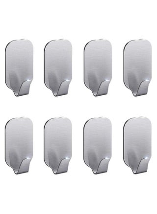 Pcp 3M Adhesive Heavy Duty Wall Hooks Stainless Steel Ultra Strong, No Drill Waterproof Hanger For Robe, Coat, Keys, Bags, Home Kitchen, Bathroom And Bedroom (Pack Of 8) - pzsku/ZA32B3EE1622C72EB20F1Z/45/_/1661937504/929ff5d1-e747-4762-bbc4-2bab8d61b24b