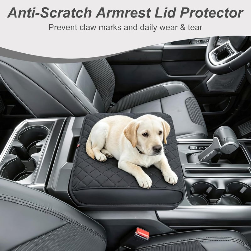 PIMCAR Center Console Cover for 2021-2025 Ford F150, 2022-2025 F150 Lightning Work Surface Console Armrest Cushion Leather Protector Interior Accessories (Only fit for Work Surface Console) - Image 4