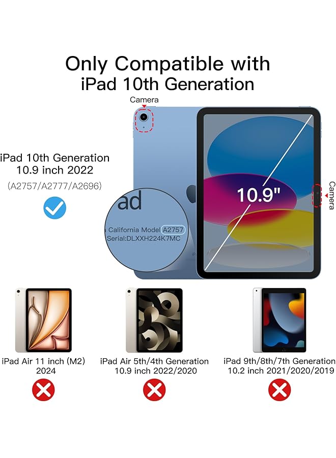 Jetech Case For Ipad 10 10.9-Inch 2022 Model 10Th Generation With Built-In Screen Protector Protective Shockproof Rugged Tablet Cover 360 Degree Rotating Hand Strap Stand Black - Image 2