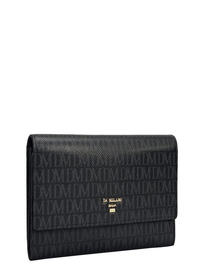 Da Milano Premium Leather Wallet for Women | Multi Compartment Travel Wallet - Black (10127C) - Image 2