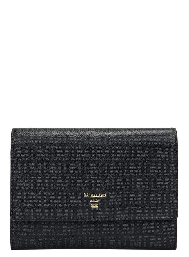 Da Milano Premium Leather Wallet for Women | Multi Compartment Travel Wallet - Black (10127C) - Image 1