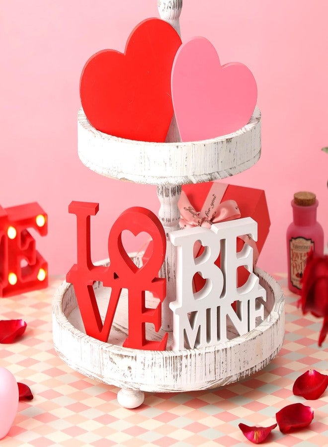 KORMMCO Valentine's Day Love & Be Mine Wooden Signs,Romantic 2PSC Letter Sign Decorations for Tabletop, Mantle, Tiered Trays,Decor for Valentine's, Weddings, Anniversaries - Image 5