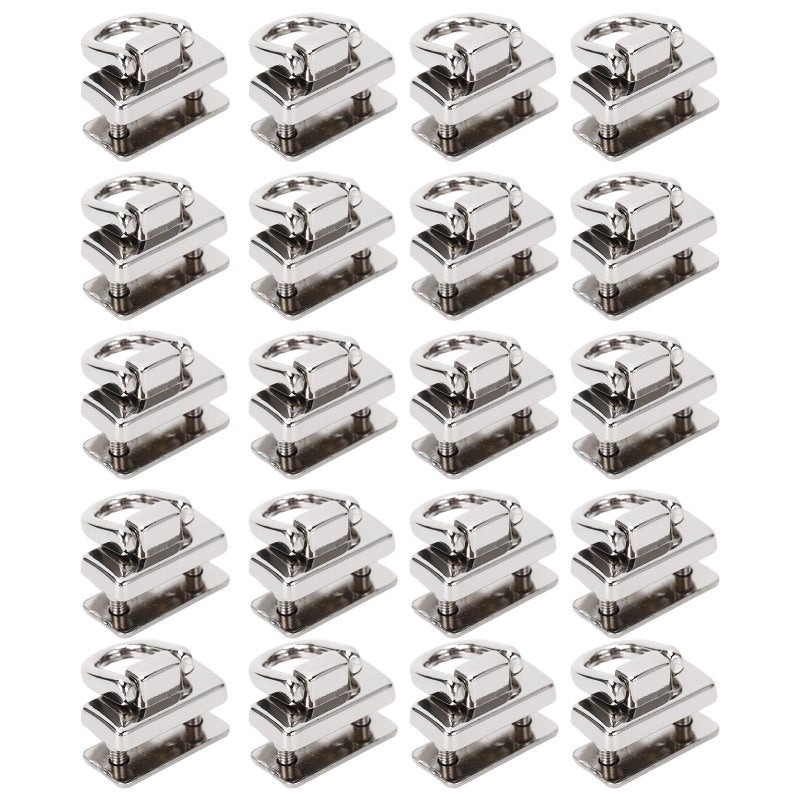 D Ring Rivets 20Pcs Silver Zinc Alloy 360 Rotatable Strong Construction Leathercraft Rivets - Easy To Install Diy Bag Accessories For Leather Working, Handbags, Pet Collars - Image 1
