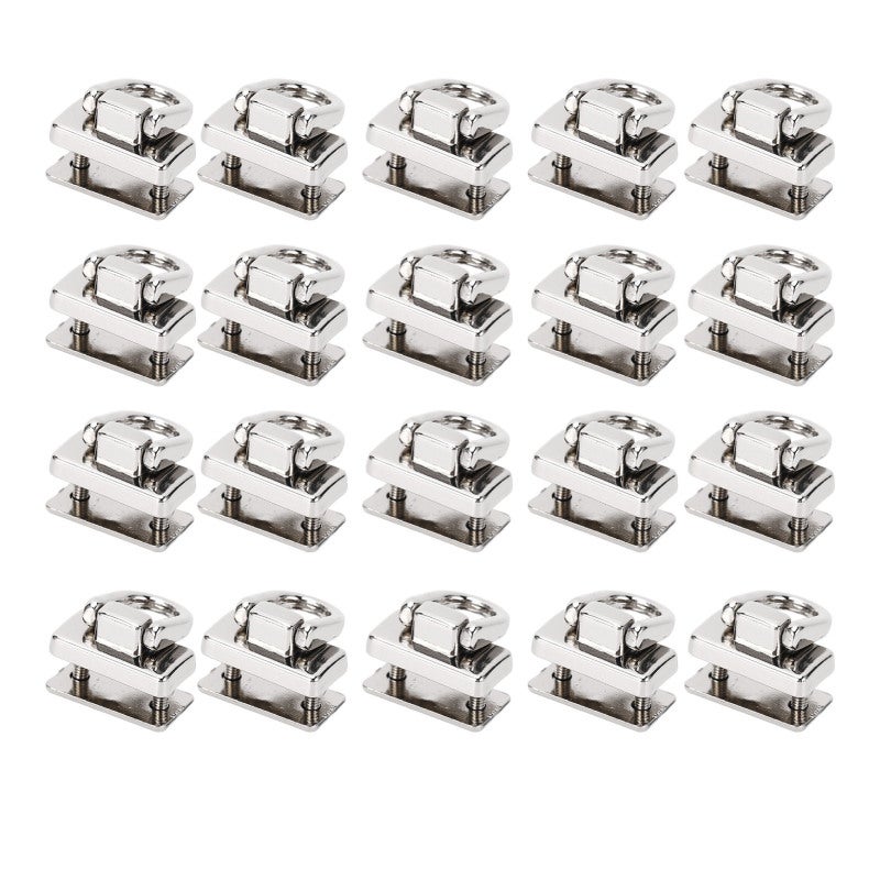 D Ring Rivets 20Pcs Silver Zinc Alloy 360 Rotatable Strong Construction Leathercraft Rivets - Easy To Install Diy Bag Accessories For Leather Working, Handbags, Pet Collars - Image 2