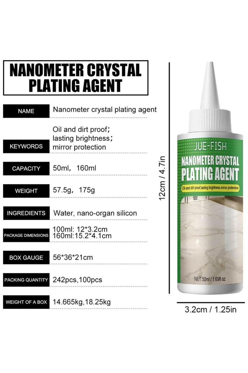 JUE-FISH Nanometer Crystal Plating Agent 50ml – Nano Coating for Floor, Tile, Glass, Bathroom & Car Surfaces – High Gloss & Oil Repellent Protection  - Image 4