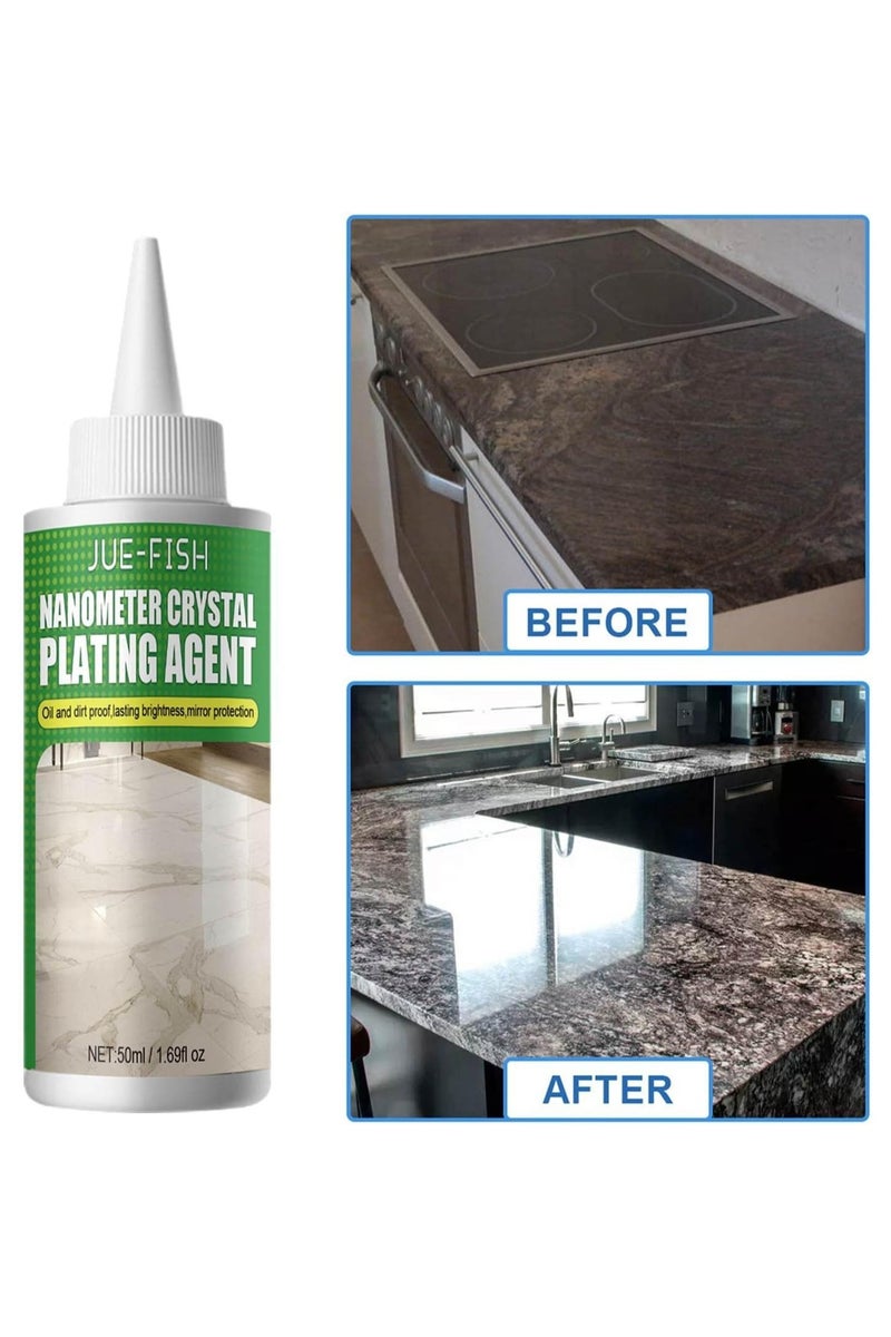JUE-FISH Nanometer Crystal Plating Agent 50ml – Nano Coating for Floor, Tile, Glass, Bathroom & Car Surfaces – High Gloss & Oil Repellent Protection  - Image 3