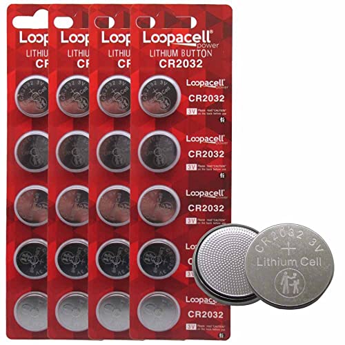 LOOPACELL CR2032 3V Lithium Coin Battery (20 Pack) – High Capacity Button Round Batteries for Watch, Remote – 2032 Flat Circle Cell Button Battery - Image 1