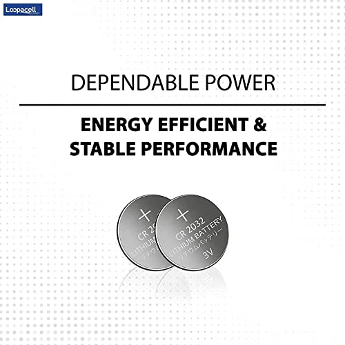 LOOPACELL CR2032 3V Lithium Coin Battery (20 Pack) – High Capacity Button Round Batteries for Watch, Remote – 2032 Flat Circle Cell Button Battery - Image 2