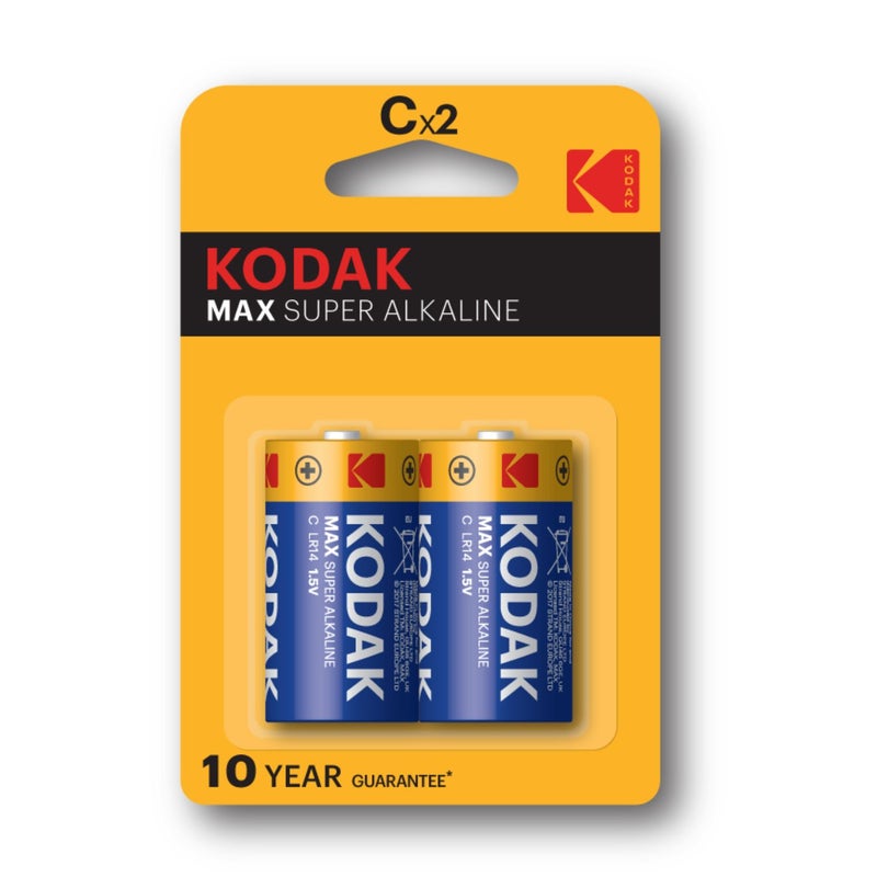 KODAK | C Cell Batteries | Size C Type | LR14 Alkaline | 1.5V | 2 Pack - Image 1