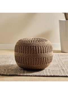 Home Box Essential Cable Knitted Pouf - 50x50x35 cm  - Image 1