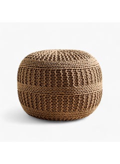 Home Box Essential Cable Knitted Pouf - 50x50x35 cm  - Image 4