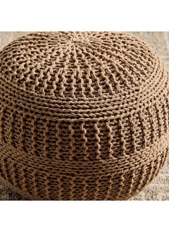 Home Box Essential Cable Knitted Pouf - 50x50x35 cm  - Image 2