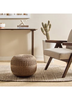 Home Box Essential Cable Knitted Pouf - 50x50x35 cm  - Image 3