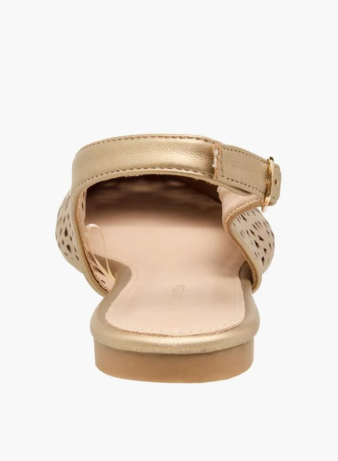 Flora Bella By Shoexpress GOLD Flora Bella Women Cutout Design Slingback Flats Mules for Women | Best Price UAE